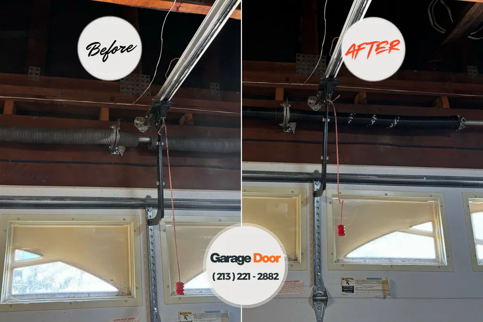 Before and after: garage door repair Orange County